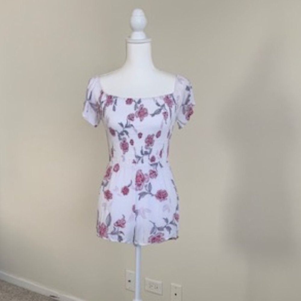 Kendall & Kylie White and Red Floral Romper